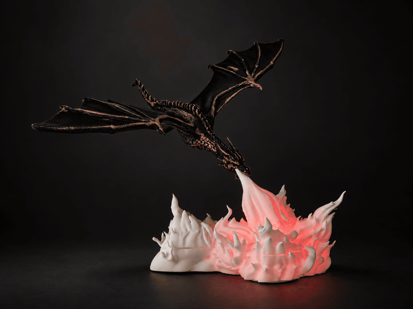 Dragon over Flames Lamp