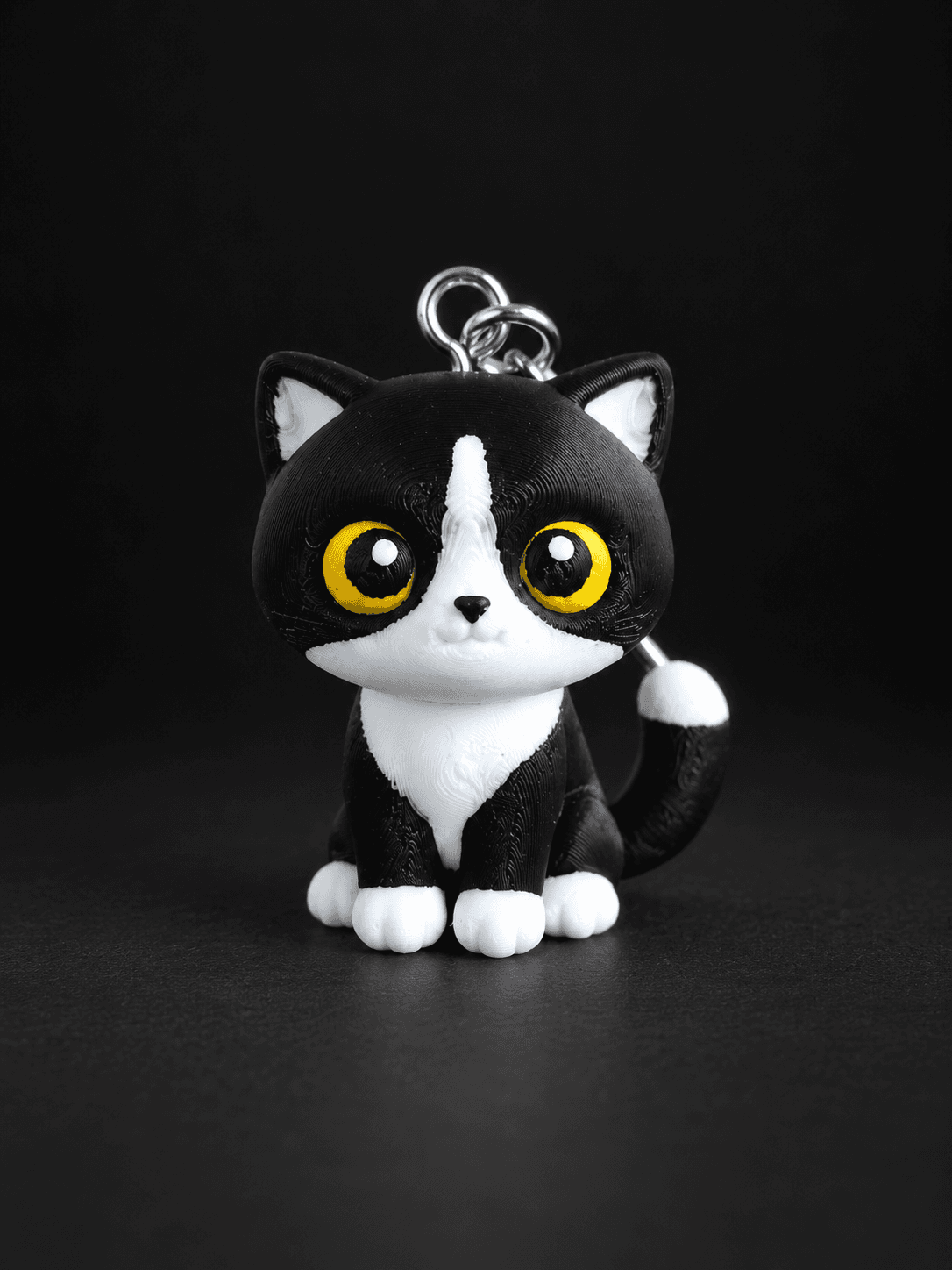 Tuxedo cat keychain